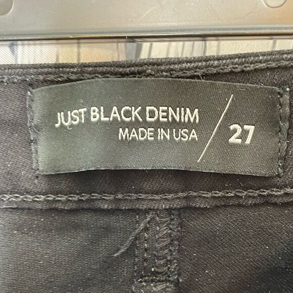 Just Black Denim stretch racer stripe frayed hem jeans size 27 - Picture 8 of 9